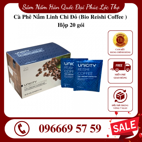 Cà Phê Nấm Linh Chi Đỏ (Bio Reishi Coffee ) Hộp 20 gói