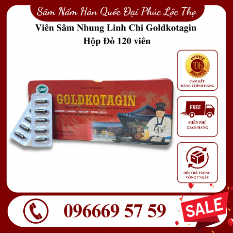 Viên Sâm Nhung Linh Chi Goldkotagin Hộp Đỏ 120 viên