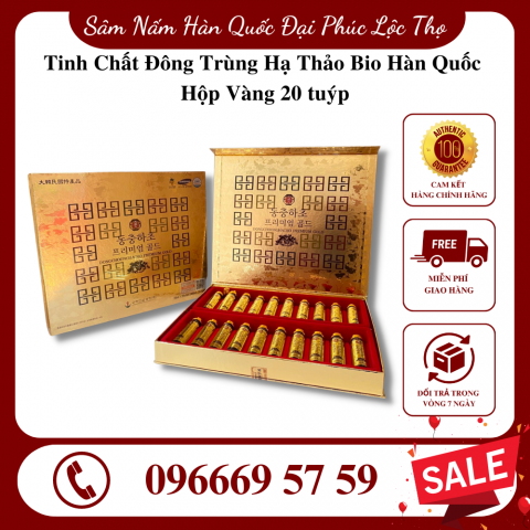 Tinh Chất Đông Trùng Hạ Thảo Bio Hàn Quốc Hộp Vàng 20 tuýp x 20ml
