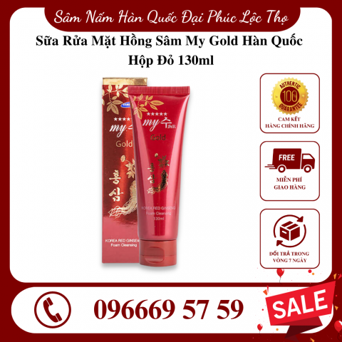 Sữa Rửa Mặt Hồng Sâm My Gold Hàn Quốc Hộp Đỏ 130ml