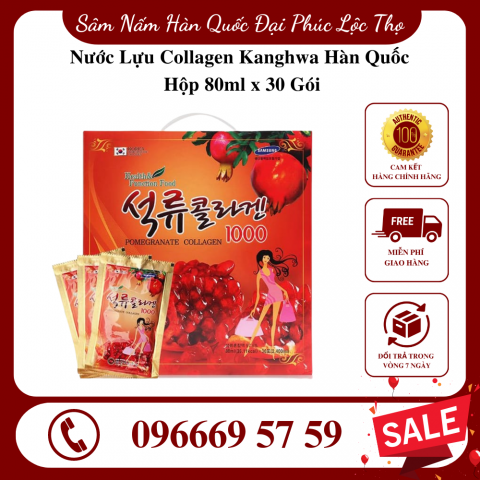 Nước Lựu Collagen Kanghwa Hàn Quốc Hộp 80ml x 30 Gói