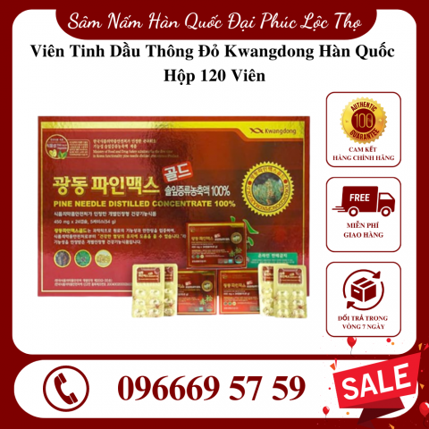 Viên Tinh Dầu Thông Đỏ Kwangdong Hàn Quốc Hộp 120 Viên
