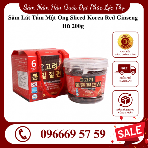 Sâm Lát Tẩm Mật Ong Sliced Korea Red Ginseng Hũ 200g