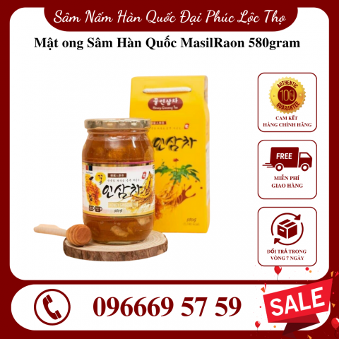 Mật ong Sâm Có Túi Đựng - Mật ong Sâm Hàn Quốc MasilRaon 580gram
