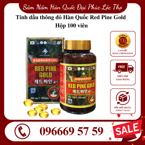 Tinh dầu thông đỏ Hàn Quốc Red Pine Gold Hộp 100 viên
