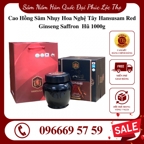 Cao Hồng Sâm Nhụy Hoa Nghệ Tây Hansusam Red Ginseng Saffron 1000g
