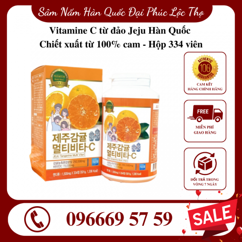 [MUA 2 TẶNG 1] Vitamine C từ đảo Jeju Hàn Quốc - chiết xuất từ 100% cam 334 viên Tăng sức đề kháng cho cơ thể
