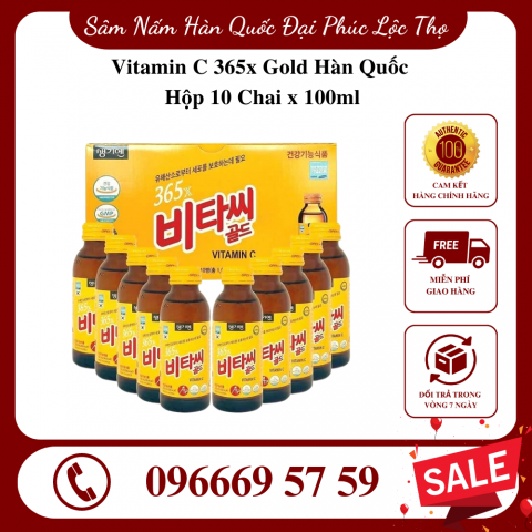 Vitamin C 365x Gold Hàn Quốc Hộp 10 Chai x 100ml
