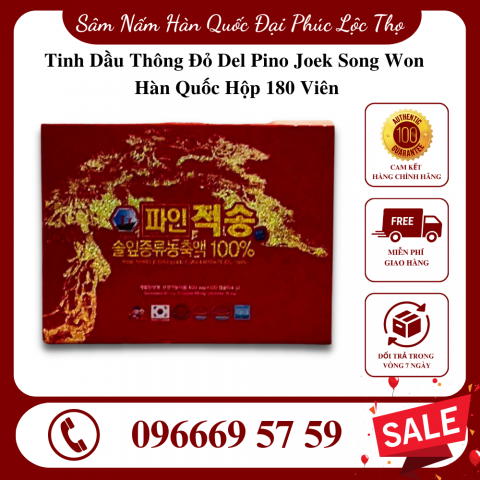 Tinh Dầu Thông Đỏ Del Pino Joek Song Won Cao Cấp Hàn Quốc Hộp 180 Viên