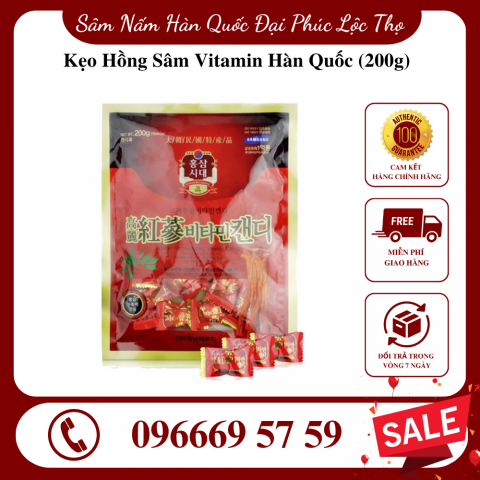 Kẹo Hồng Sâm Vitamin Hàn Quốc (200g)
