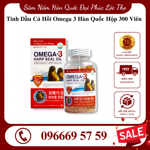 Tinh Dầu Omega 3 Hải Cẩu Hàn Quốc Hộp 300 Viên